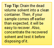 Check dead volume before disposal