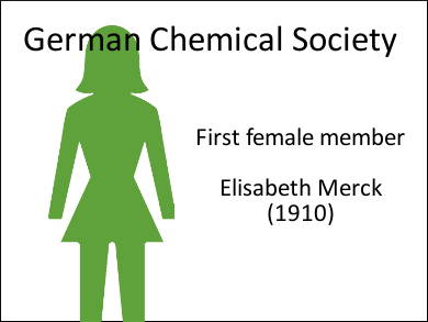 1st female GDCh member; Elisabeth Merck