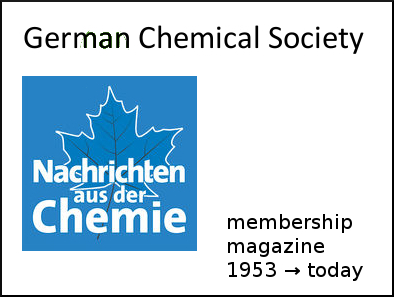 Nachtichten aus der Chemie membership magazine, German Chemical Society GDCh