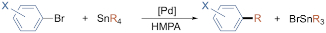 Example of the Stille coupling reaction