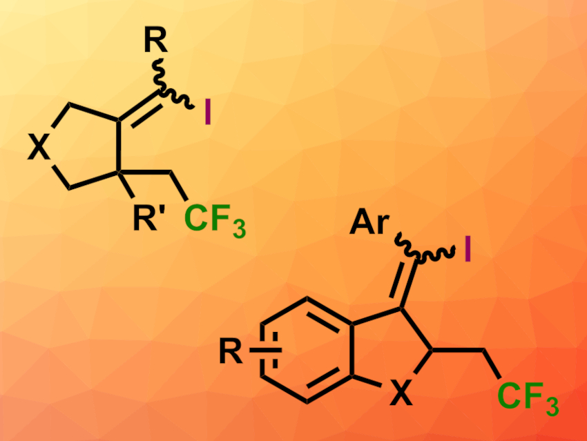 Radical Trifluoromethylation, Cyclization, and Iodination of 1,6-Enynes