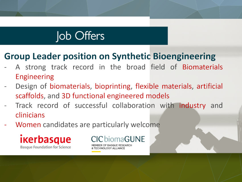 Group Leader Position on Synthetic Bioengineering