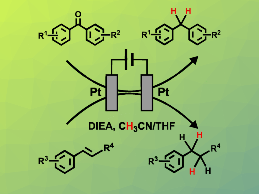 Electrochemical Reduction of Diarylketones and Aryl Alkenes