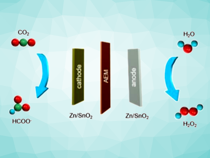 H2O2 and Formate Produced by Co-Electrolysis of Water and CO2