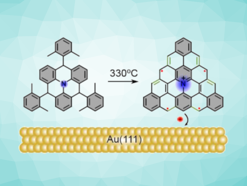 On-Surface Synthesis of a High-Spin Aza-[5]-Triangulene