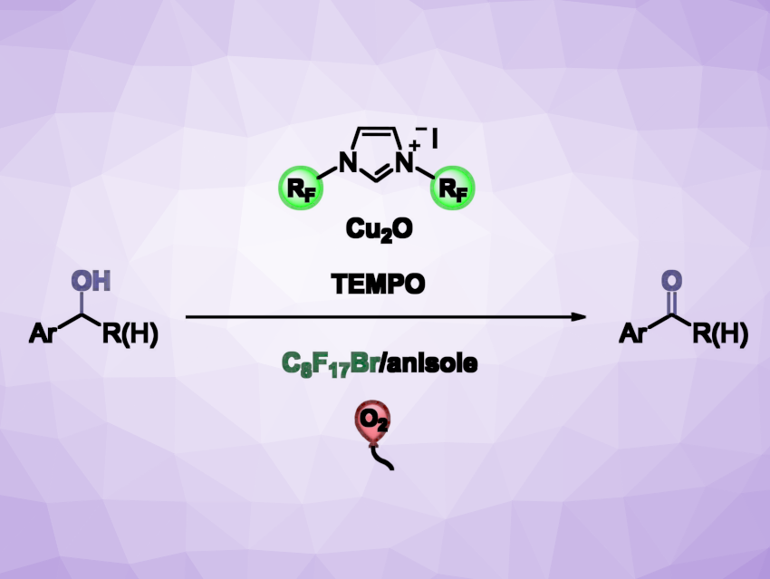 Copper-Based Perfluorinated Catalytic System for the Aerobic Oxidation of Alcohols