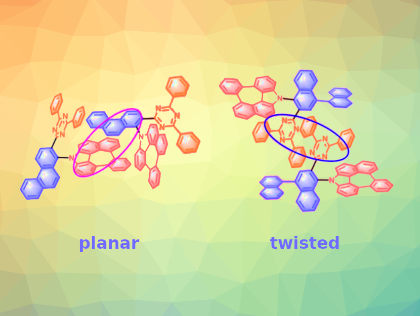 Tuning Linkers in Fluorescent Molecules for Improved Organic LEDs
