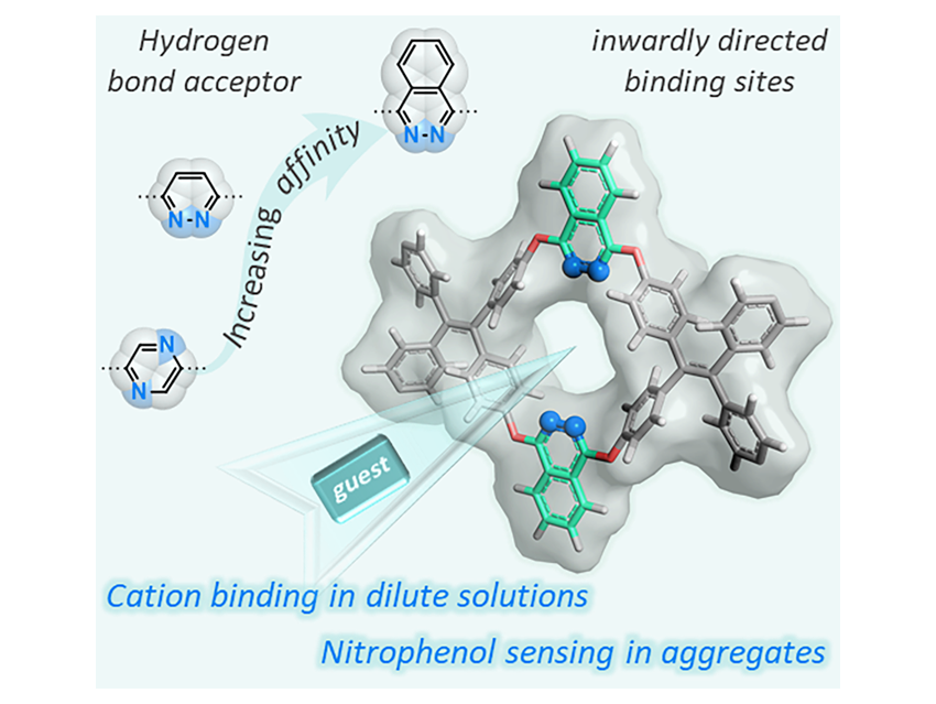 Diazine-Tetraphenylethylene Cyclo[6]arenes for Molecular Recognition in Solution and Aggregate States