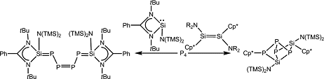 White phosphorus activation with silylenes