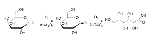 Oxidation of galactose by gold nanoparticles