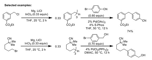 Cross coupling reactions with indium trichloride
