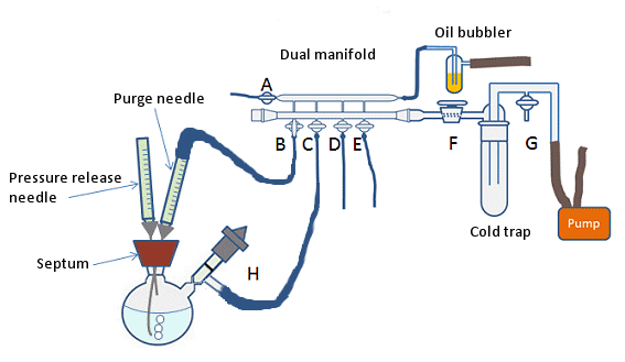 Degassing a solvent by purging with inert gas