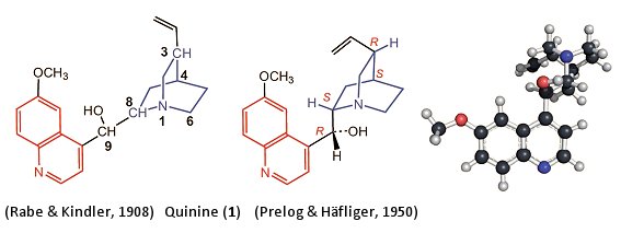 Structure of quinine.