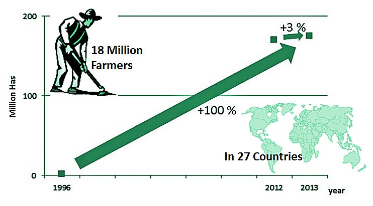 Total Increase of Biotech Crops Worldwide