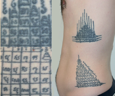 Tattoos prepared by different techniques