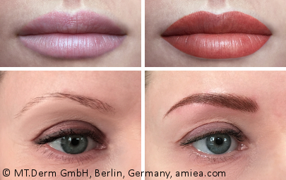 Permanent make-up on lips and eyebrows