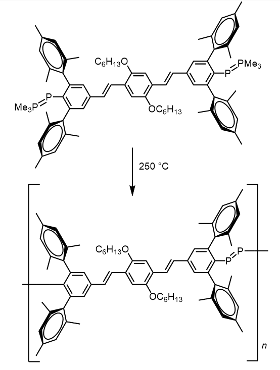 Synthesis of diphosphene-PPV using sterically demanding organic spacer