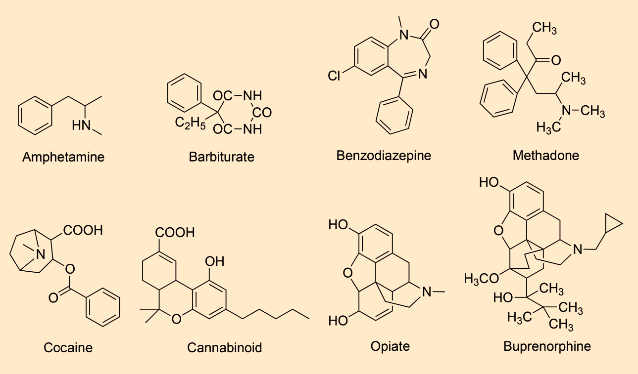 Individual substances and substance groups currently detected immunochemically