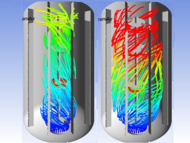 Performance of a Multiphase Baffle-Stirred Reactor