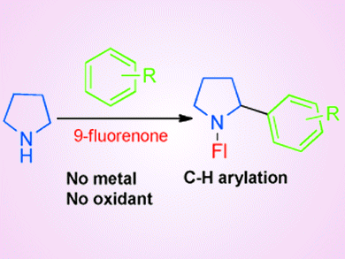 Metal- and Oxidant-Free Direct sp3 C–H Arylation of Pyrrolidine