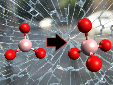 Watch Transition of Glass Structure Under Pressure