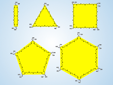 Polygonal PEG Analogues