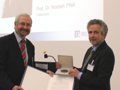 DECHEMA Plaque to Norbert Pfeil