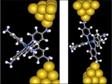 Ruthenium Tris-bipyridine Bridges Metal Electrodes