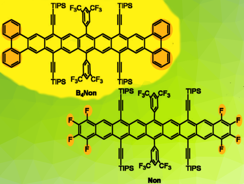 Butterfly Wings Stabilize Tetrabenzononacene